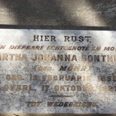 BONTHUYS Martha Johanna nee MOHR 1859-1927