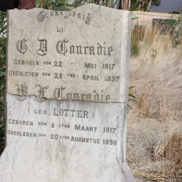 CONRADIE G.D. 1817-1897 &amp; M.H. LOTTER 1817-1898