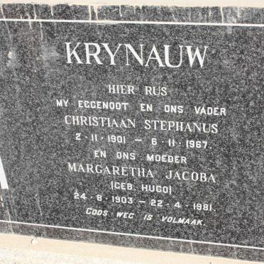 KRYNAUW Christiaan Stephanus 1901-1967 &amp; Margaretha Jacoba HUGO 1903-1981