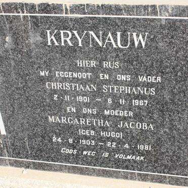 KRYNAUW Christiaan Stephanus 1901-1967 &amp; Margaretha Jacoba HUGO 1903-1981