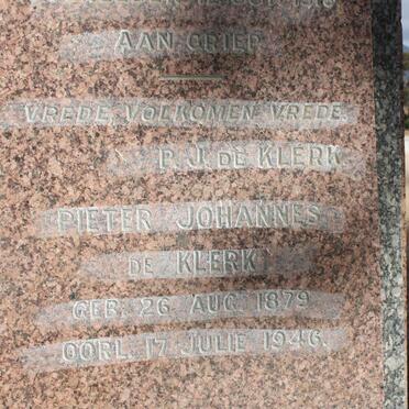 KLERK Pieter Johannes, de 1879-1946