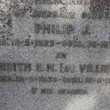 SMITH Philip J. 1829-1908 &amp; Judith E.M. DE VILLIERS 1839-192