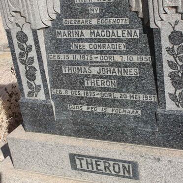 THERON Thomas Johannes 1875-1957 &amp; Marina Magdalena CONRADIE 1875-1950