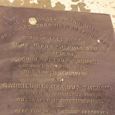 THERON Jacobus Petrus 1798-1879 :: THERON Gabriel Bernardus 1803-1882