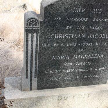 TOIT Christiaan Jacobus, du 1863-1958 &amp; Maria Magdalena THERON 1870-1961
