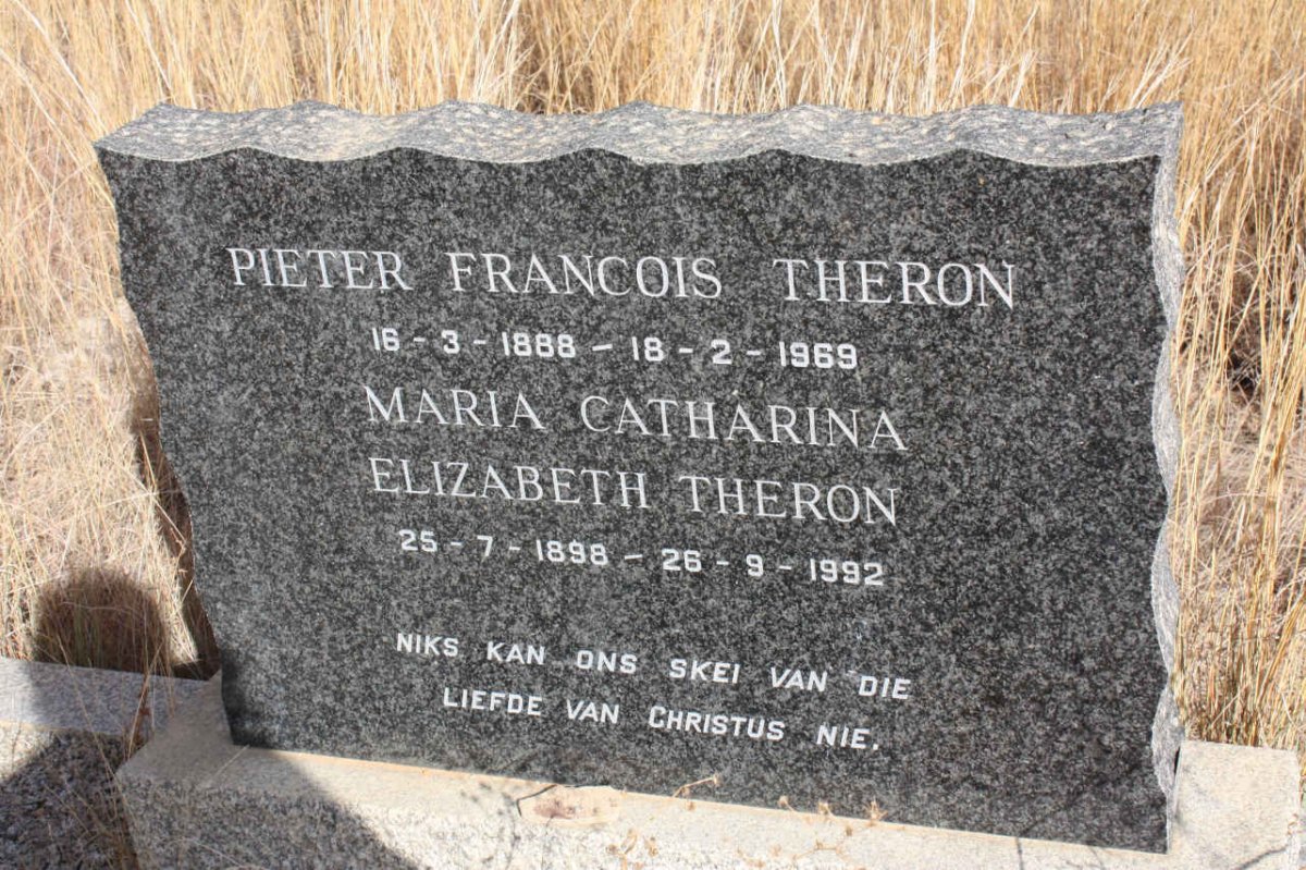 THERON Pieter Francois 1888-1969 &amp; Maria Catharina Elizabeth 1898-1992