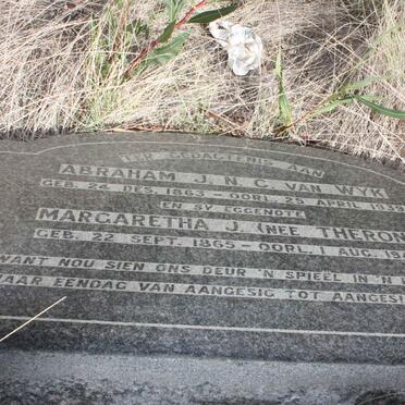 WYK Abraham J.N.C., van 1863-1939 &amp; Margaretha J. THERON 1865-1945
