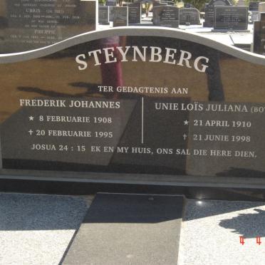 STEYNBERG Frederik Johannes 1908-1995 &amp; Unie Lois Juliana BOTHA 1910-1998