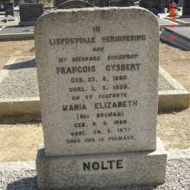 NOLTE Francois Gysbert 1880-1958 &amp; Maria Elizabeth BOSMAN 1880-1977