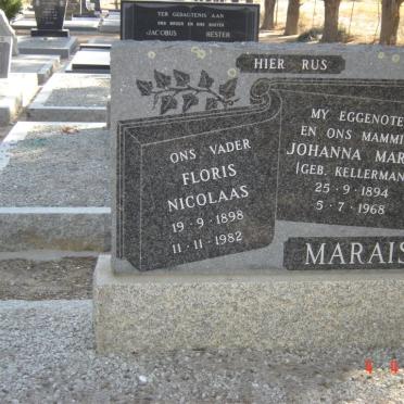 MARAIS Floris Nicolaas 1898-1982 &amp; Johanna Maria KELLERMAN 1894-1968