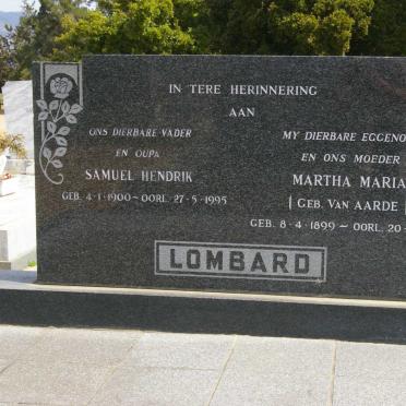 LOMBARD Samuel Hendrik 1900-1995 &amp; Martha Marie VAN AARDE 1899-1971