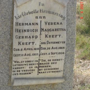 KREFT Hermann Heinrich Gerhard 1855-1927 &amp; Verena Margaretha OSTERMEYER 1864-1934