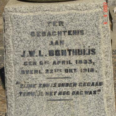 BONTHUIJS J.W.L. 1883-1918