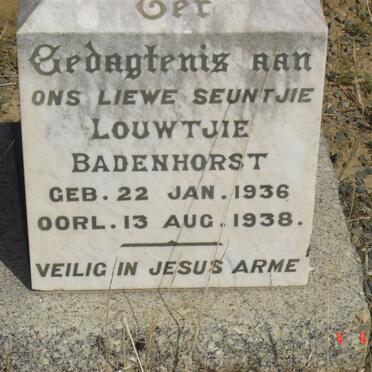 BADENHORST Louwtjie 1936-1938