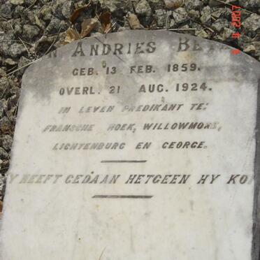 BEYERS Jan Andries 1859-1924