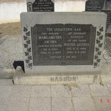BASSON Wouter Jacobus 1884-1962 &amp; Margaretha Jacoba VAN NIEKERK 1890-1975