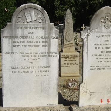 KOCH Christian Coenraad Nicolaas 1833-1883 :: LOMBARD Ella Elizabeth ??-?? ::  RICHTER H.M.A. nee SMIT -1891