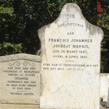 MARAIS Francois Johannes Joubert 1887-1902