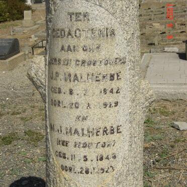 MALHERBE J.P. 1842-1929 &amp; M.J. MOUTON 1846-1923