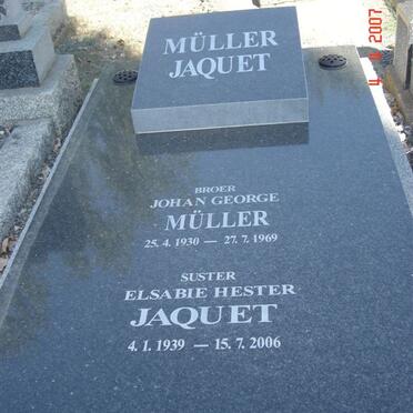MULLER Johan Georg 1930-1969 :: JAQUET Elsabie Hester 1939-2006