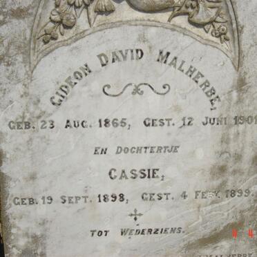 MALHERBE Gideon David 1865-1901 :: MALHERBE Cassie 1898-1899