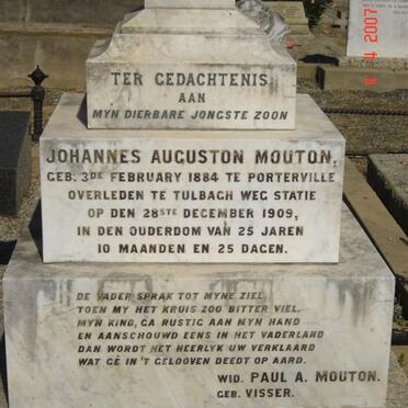 MOUTON Johannes Auguston 1884-1909