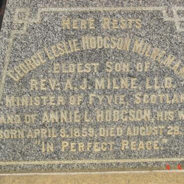 MILNE George Leslie Hodgson 1859-1897