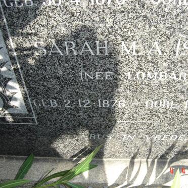 MALHERBE Jacobus Petrus 1876-1926 &amp; Sarah M.A. LOMBARD 1876-19??_4