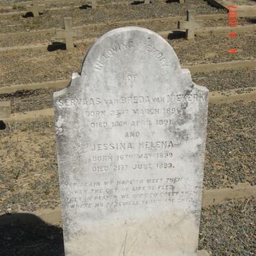 NIEKERK Servaas van Breda, van 1891-1891 :: VAN NIEKERK Jessina Helena 1899-1899