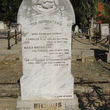 NIEHAUS Charles G.J. 1833-1911 &amp; Maria Magdalena THERON 1827-1918
