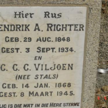 RICHTER Hendrik A. 1848-1934 :: VILJOEN C.C.C. nee STALS 1868-1945