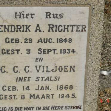 RICHTER Hendrik A. 1848-1934 :: VILJOEN C.C.C. nee STALS 1868-1945