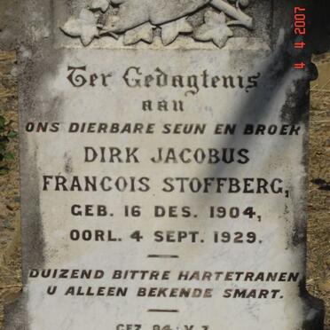 STOFFBERG Dirk Jacobus Francois 1904-1929