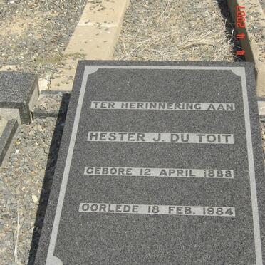 TOIT Hester J., du 1888-1984