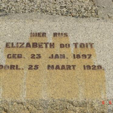 TOIT Elizabeth, du 1897-1920