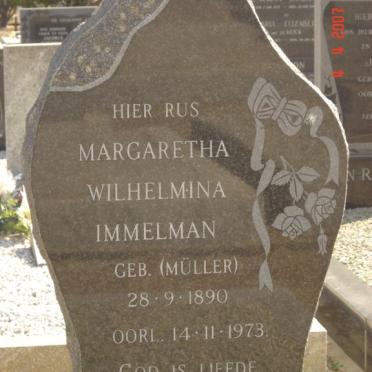 IMMELMAN Margaretha Wilhelmina nee MULLER 1890-1973