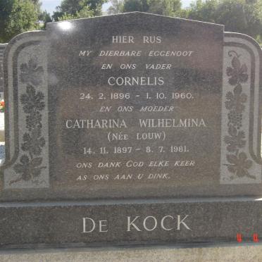 KOCK Cornelis de, 1896-1960 &amp; Catharina Wilhelmina LOUW 1897-1981