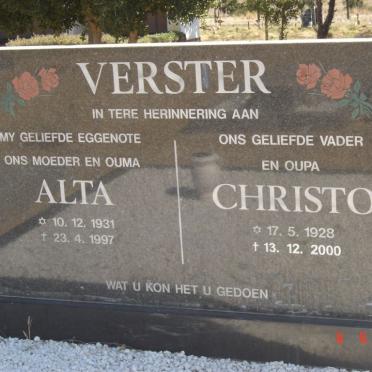 VERSTER Christo 1928-2000 &amp; Alta 1931-1997