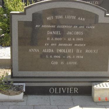 OLIVIER Daniel Jacobus 1900-1965 &amp; Anna Alida LE ROUX 1906-1974