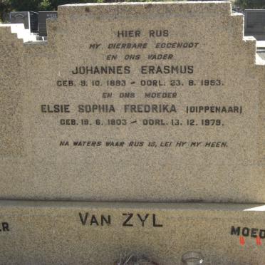 ZYL Johannes Erasmus, van 1893-1953 &amp; Elsie Sophia Fredrika DIPPENAAR 1903-1979