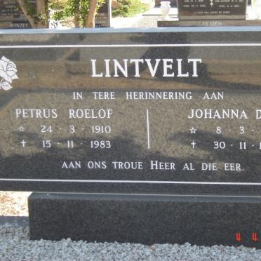 LINTVELT Petrus Roelof 1910-1983 &amp; Johanna D.M. 1915-1999