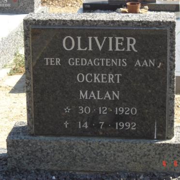 OLIVIER Ockert Malan 1920-1992