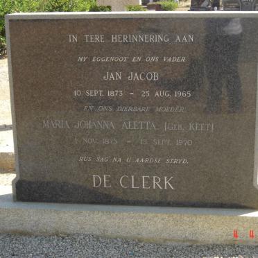 CLERK Jan Jacob, de 1873-1965 &amp; Maria Johanna Aletta KEET 1875-1970