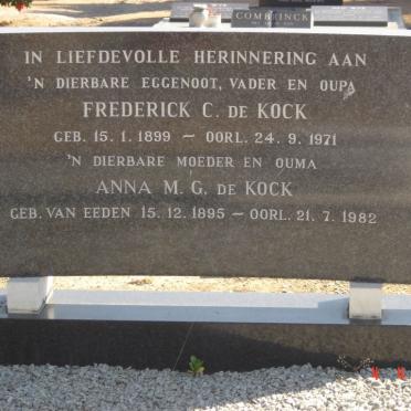 KOCK Frederick C., de 1899-1971 &amp; Anna M.G. VAN EEDEN 1895-1982