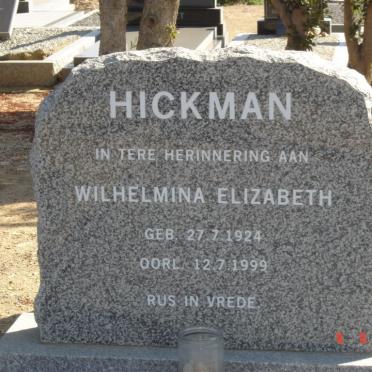 HICKMAN Wilhelmina Elizabeth 1924-1999