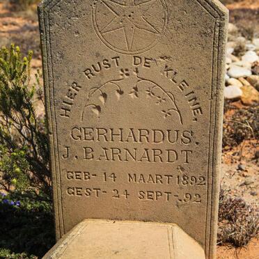 BARNARDT Gerhardus J. 1892-1892