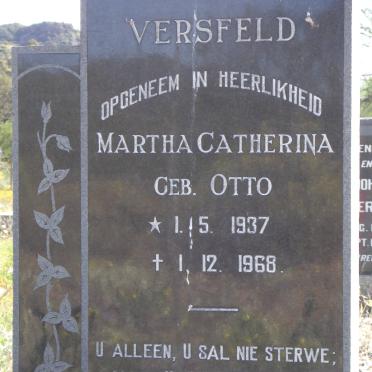 VERSFELD Martha Catherina nee OTTO 1937-1968