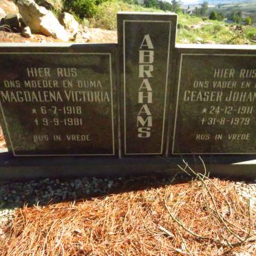 ABRAHAMS Ceaser Johannes 1911-1979 &amp; Magdalena Victoria 1918-1981