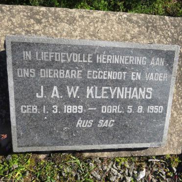 KLEYNHANS J.A.W. 1889-1950