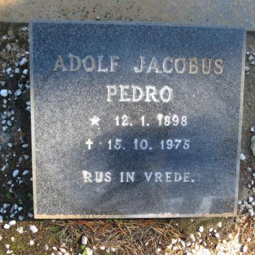 PEDRO Adolf Jacobus 1898-1975